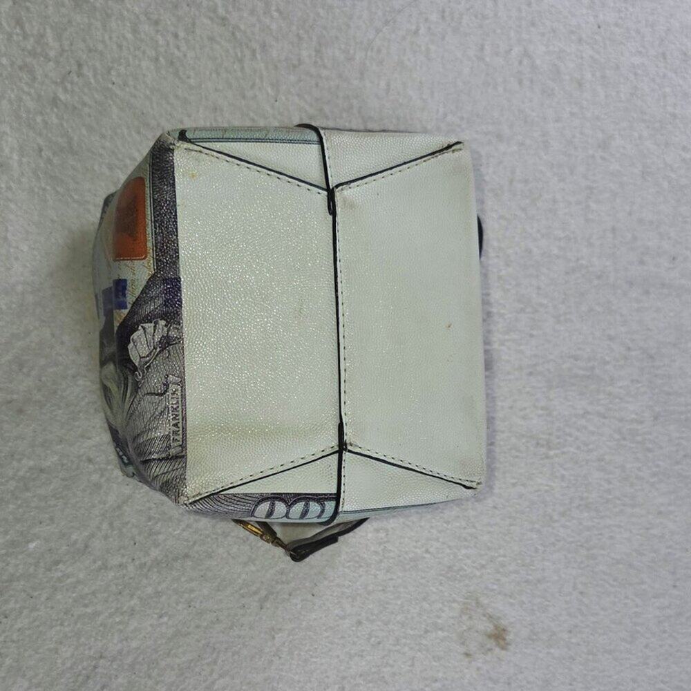 $100 Bill Money Print Box Purse Bag Novelty Cube Handbag Benjamin Fran - Picture 5 of 8